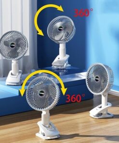 Quạt Mini Để Bàn, Kẹp Bàn Cao Xoay 360